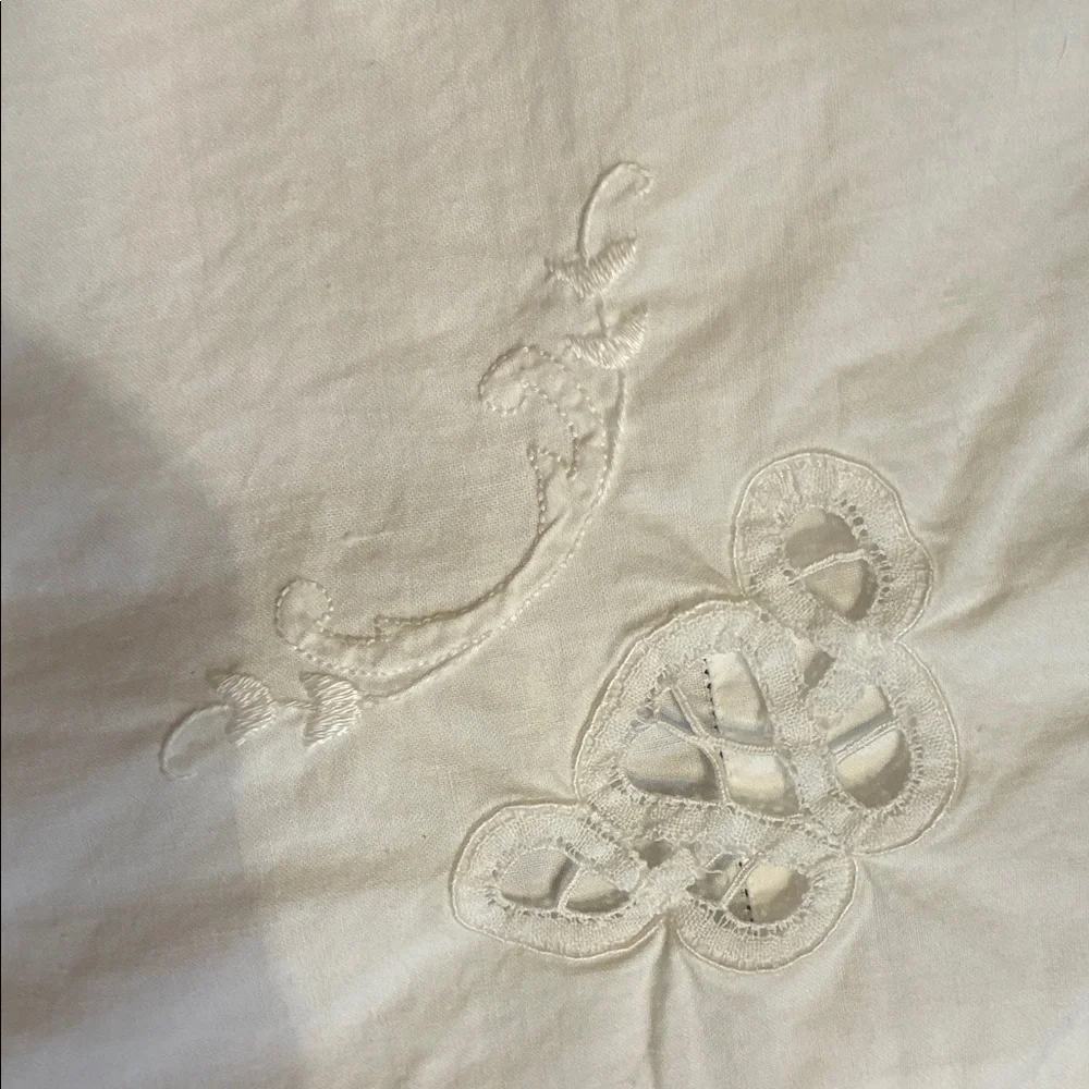 Embroidered White Pillowcase